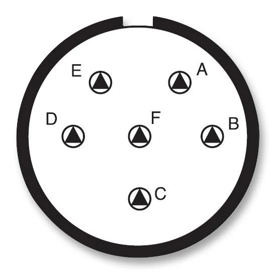 Amphenol Aerospace D38999/24ME6PN D38999/24ME6PN Circular Connector MIL-DTL-38999 Series III Jam Nut Receptacle 6 Contacts Crimp Pin Threaded - Image 2
