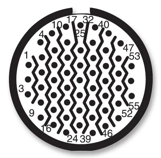 Amphenol Aerospace D38999/26ME35BN D38999/26ME35BN Circular Connector MIL-DTL-38999 Series III Straight Plug 55 Contacts - Image 2