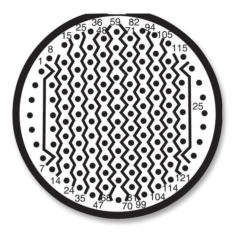 AMPHENOL INDUSTRIAL D38999/24WJ35AB Circular Connector, MIL-DTL-38999 Series III, DS38999/24 Series, Jam Nut Receptacle, 128 Contacts - Image 2