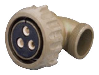 AMPHENOL INDUSTRIAL GTC08R14S-1P-A24 Circular Connector, GTC Series, MIL-DTL-5015 Series, Right Angle Plug, 3 Contacts, Crimp Pin