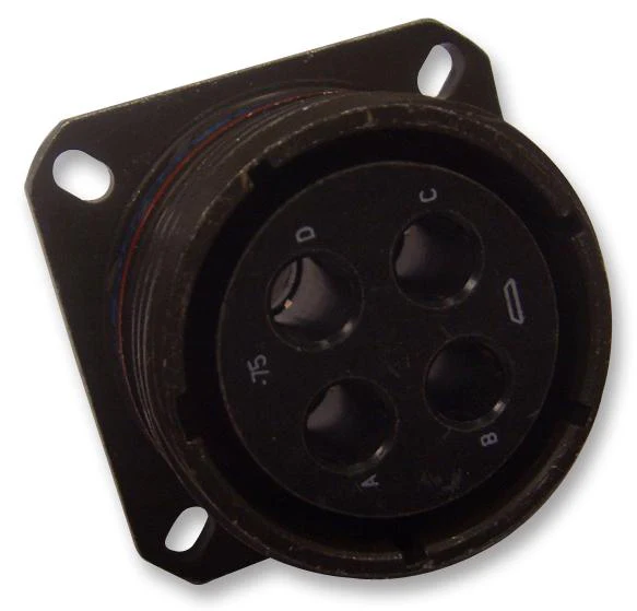 Amphenol LTD D38999/20WA35PA D38999/20WA35PA Circular Connector MIL-DTL-38999 Series III Wall Mount Receptacle 6 Contacts Crimp Pin