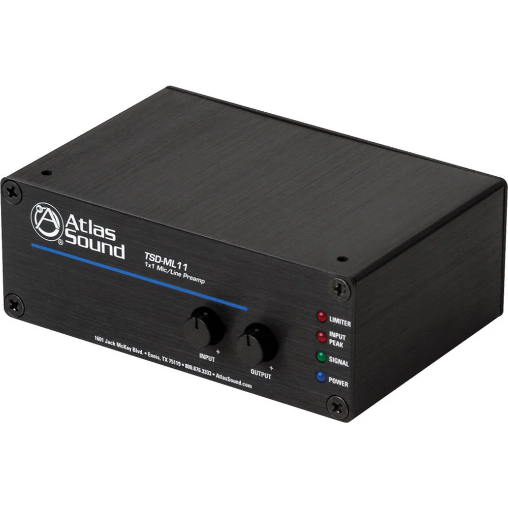 Atlas Sound TSD-ML11 1x1 Mic/Line Preamp with EQ and Mute - Image 2