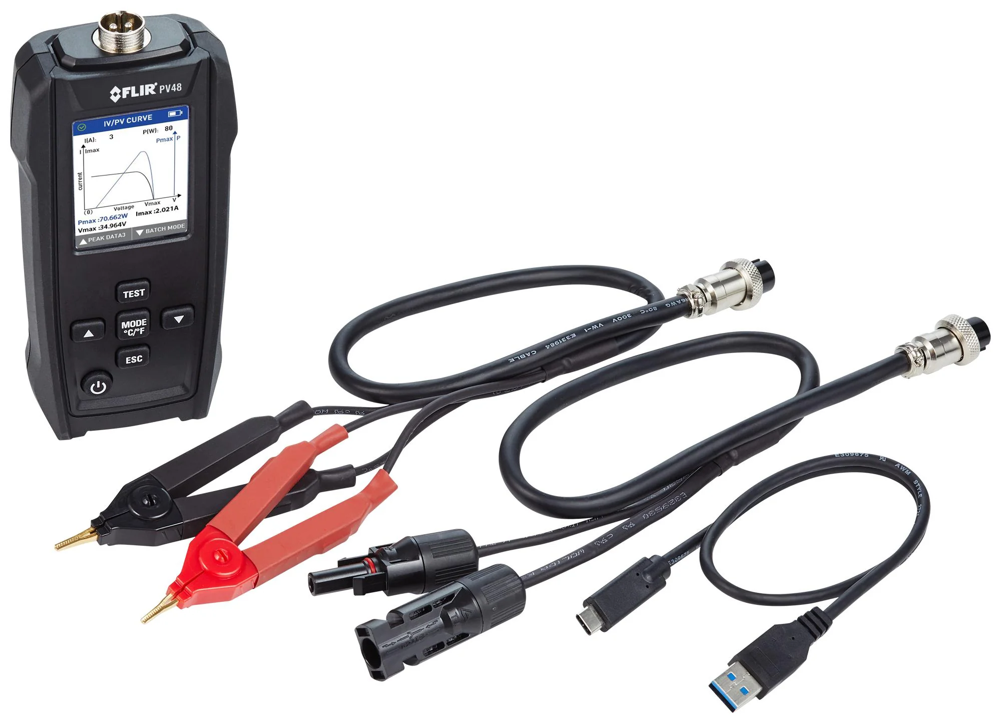 FLIR PV48 Electrical Installation Kit, w/ Temp Measurement, Solar Panel Tester, I-V Curve Tracer