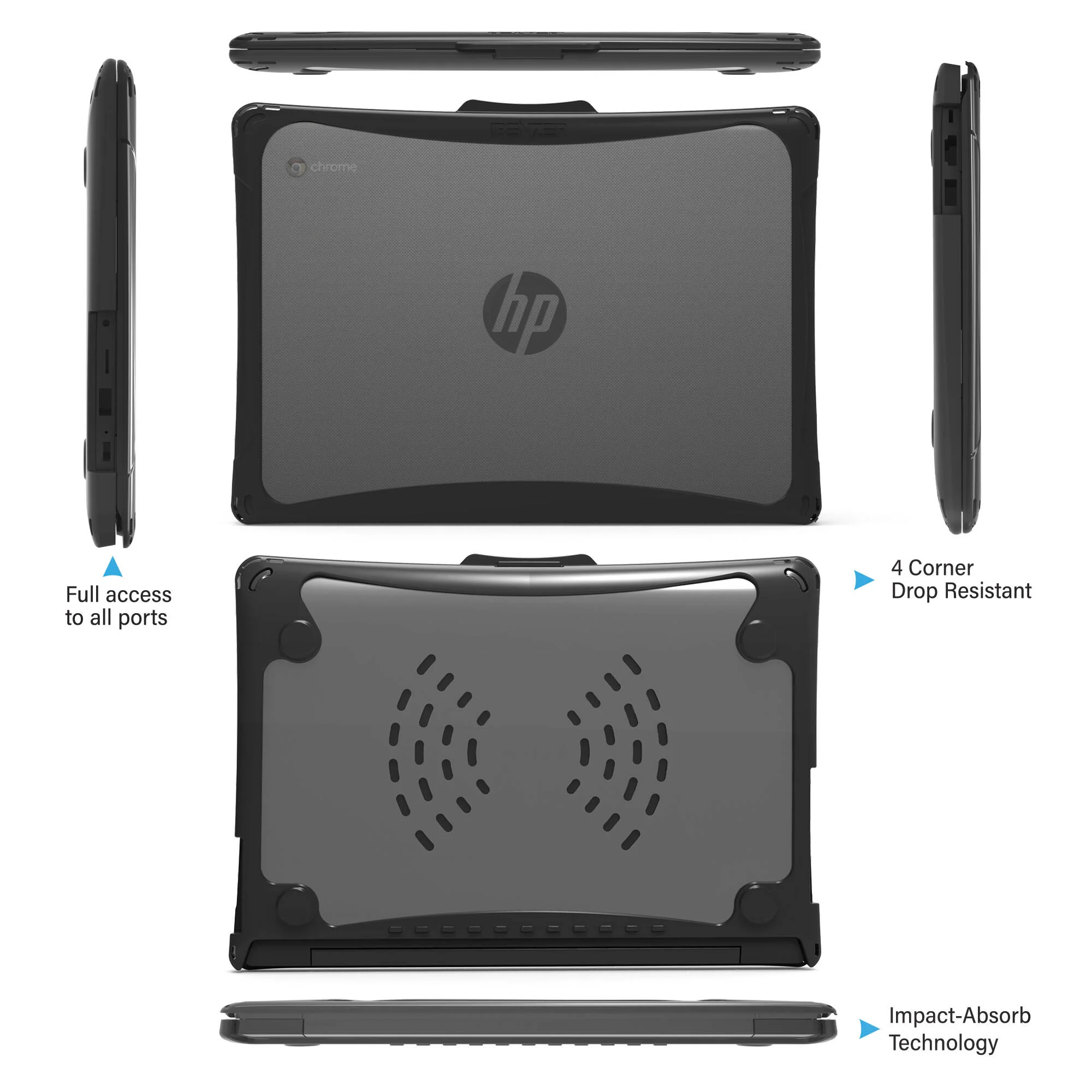 iBenzer Hexpact Case for HP 14" Chromebook G6 and G7 (Black) - Image 5