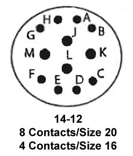 ITT Cannon KPT06A14-12SX KPT06A14-12SX Circular Connector KPT Straight Plug 12 Contacts Solder Socket Bayonet 14-12 - Image 2