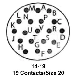 ITT CANNON KPT06F14-19PW Circular Connector, KPT Series, MIL-DTL-26482 Series I, Straight Plug, 19 Contacts, Solder Pin - Image 2