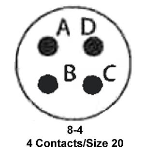 ITT Cannon KPT06F8-4PW KPT06F8-4PW Circular Connector KPT Straight Plug 4 Contacts Solder Pin Bayonet 8-4 - Image 2