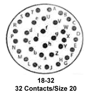 ITT Cannon KPT07E18-32S KPT07E18-32S Circular Connector KPT Jam Nut Receptacle 32 Contacts Solder Socket Bayonet 18-32 - Image 2