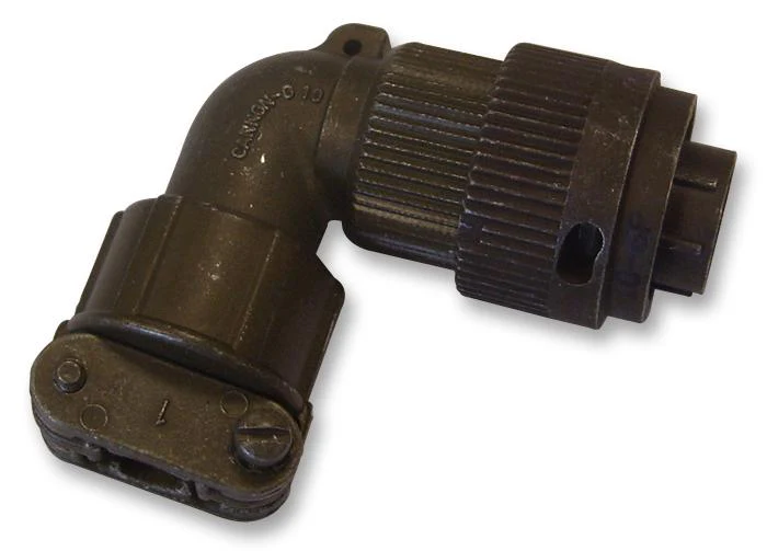 ITT CANNON KPT08A12-3P Circular Connector, KPT Series, MIL-DTL-26482 Series I, Right Angle Plug, 3 Contacts, Solder Pin