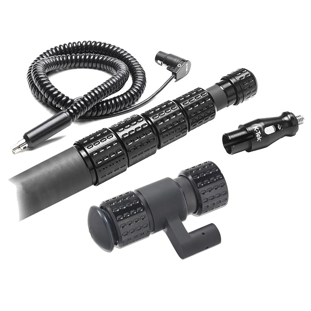 K-Tek KP20TA Mighty Boom 6-Section Graphite Boompole with Coiled Cable & Transmitter Adapter (20.3') - Image 2