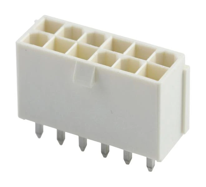 MOLEX 87427-1242 Pin Header, Power, Wire-to-Board, 4.2 mm, 2 Rows, 12 Contacts, Through Hole Straight