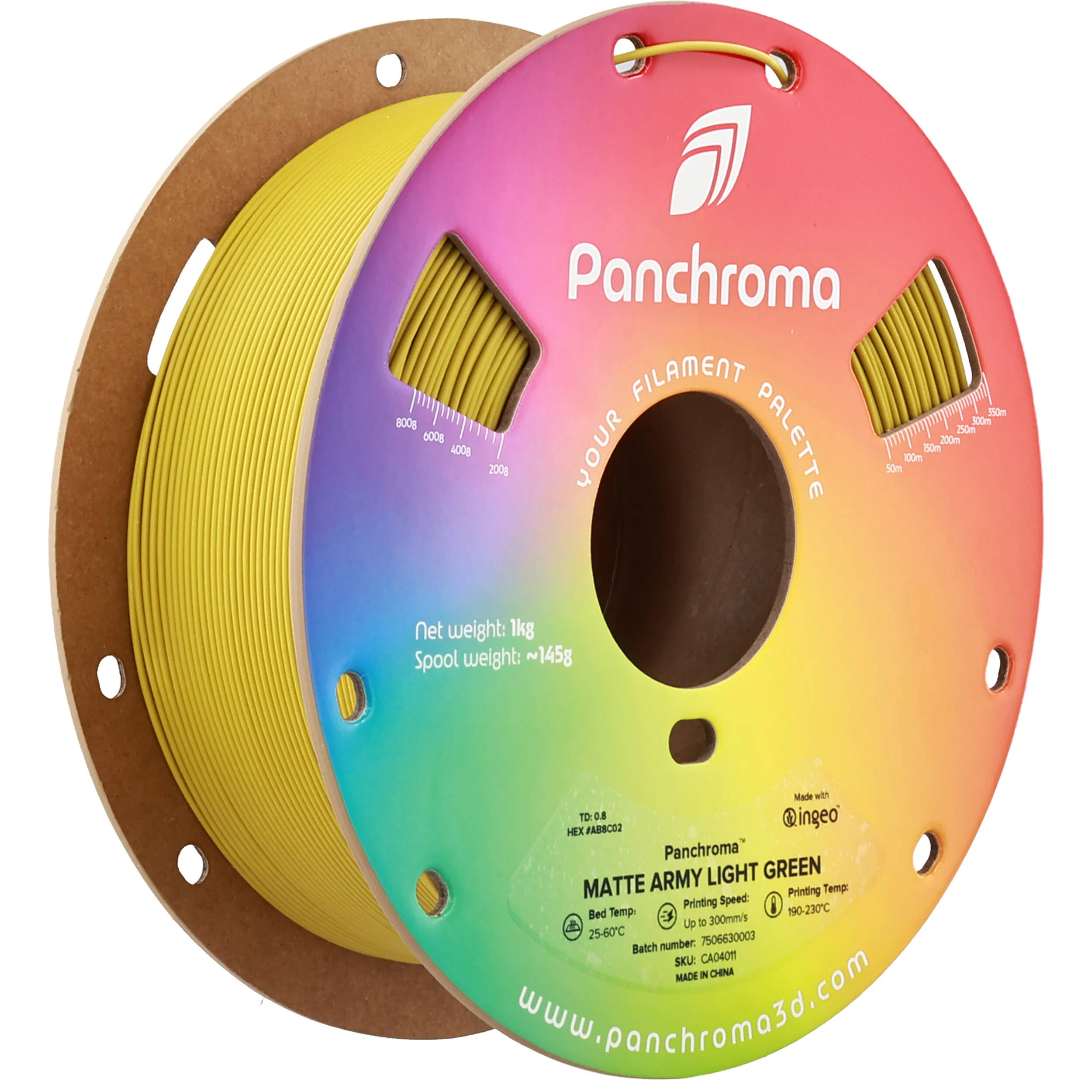 Polymaker Panchroma Matte PLA Filament (1kg, Army Light Green)