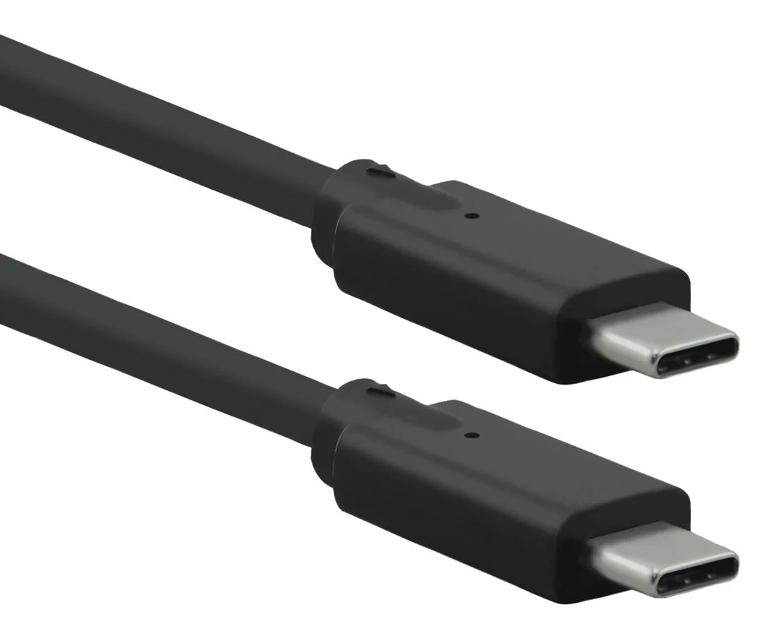ROLINE 11.02.9070 USB Cable, Type C Plug to Type C Plug, 500 mm, 19.7 ", USB 3.2, Black, E-Marked Cable