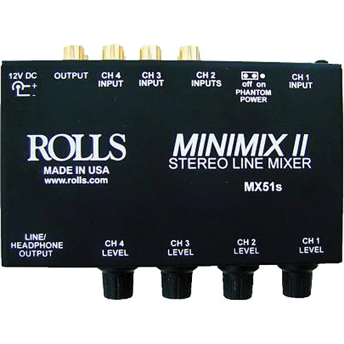 Rolls MX51s Mini-Mix 2 Four-Channel RCA Mixer - Image 4