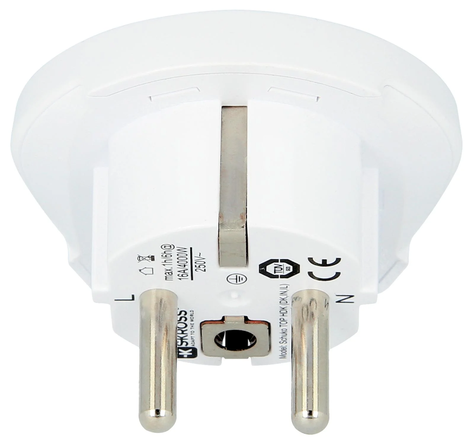 Skross 1.500217-E 1.500217-E Mains Adapter Denmark Indian Israel Euro (Schuko &amp; 2-Pole) 16 A White 250 V New - Image 3