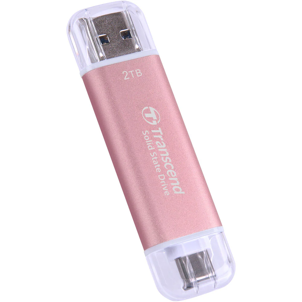 Transcend 2TB ESD310 Portable USB-C/A SSD (Rosy Pink) - Image 3